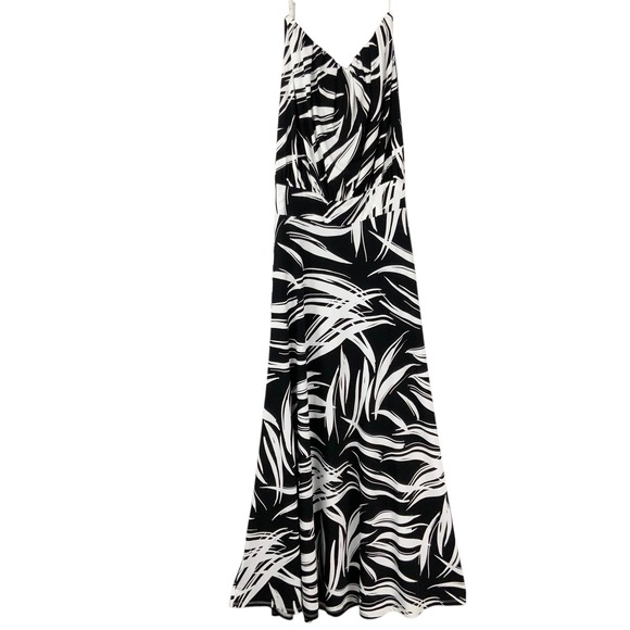 Last Tango Palm Leaf Print Maxi Dress Size M Strapless Poly Spandex Boho NWT - Picture 4 of 10